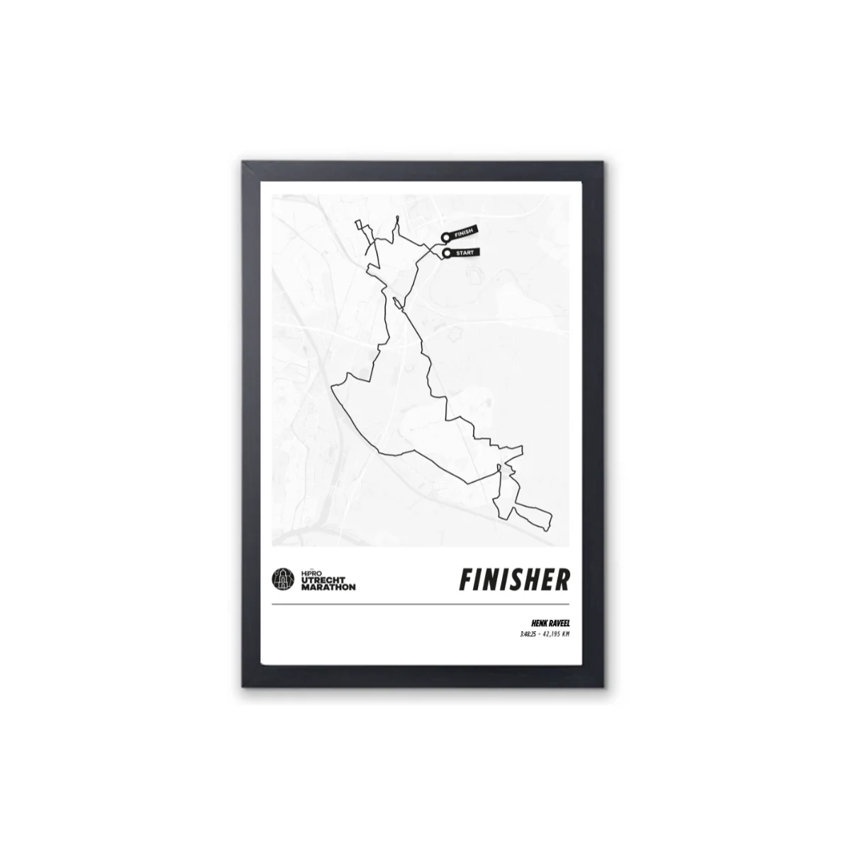 HiPRO Utrecht Marathon - Framed finisher Poster Parcours 30x45cm