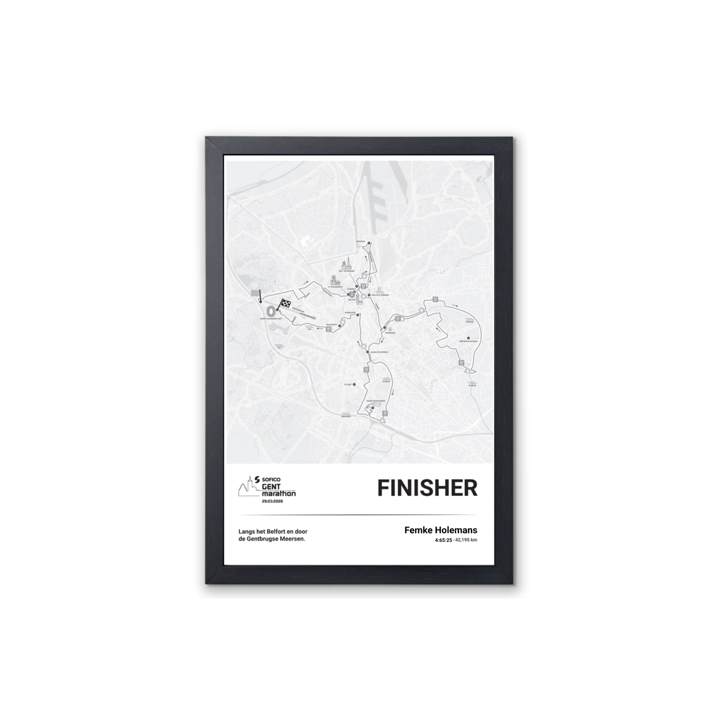 Sofico Gent Marathon - Framed poster finisher marathon - 30 x 45 cm