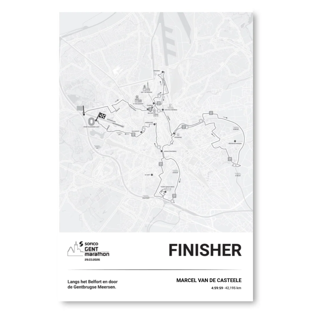 Sofico Gent Marathon - Poster finisher marathon - 40 x 60 cm