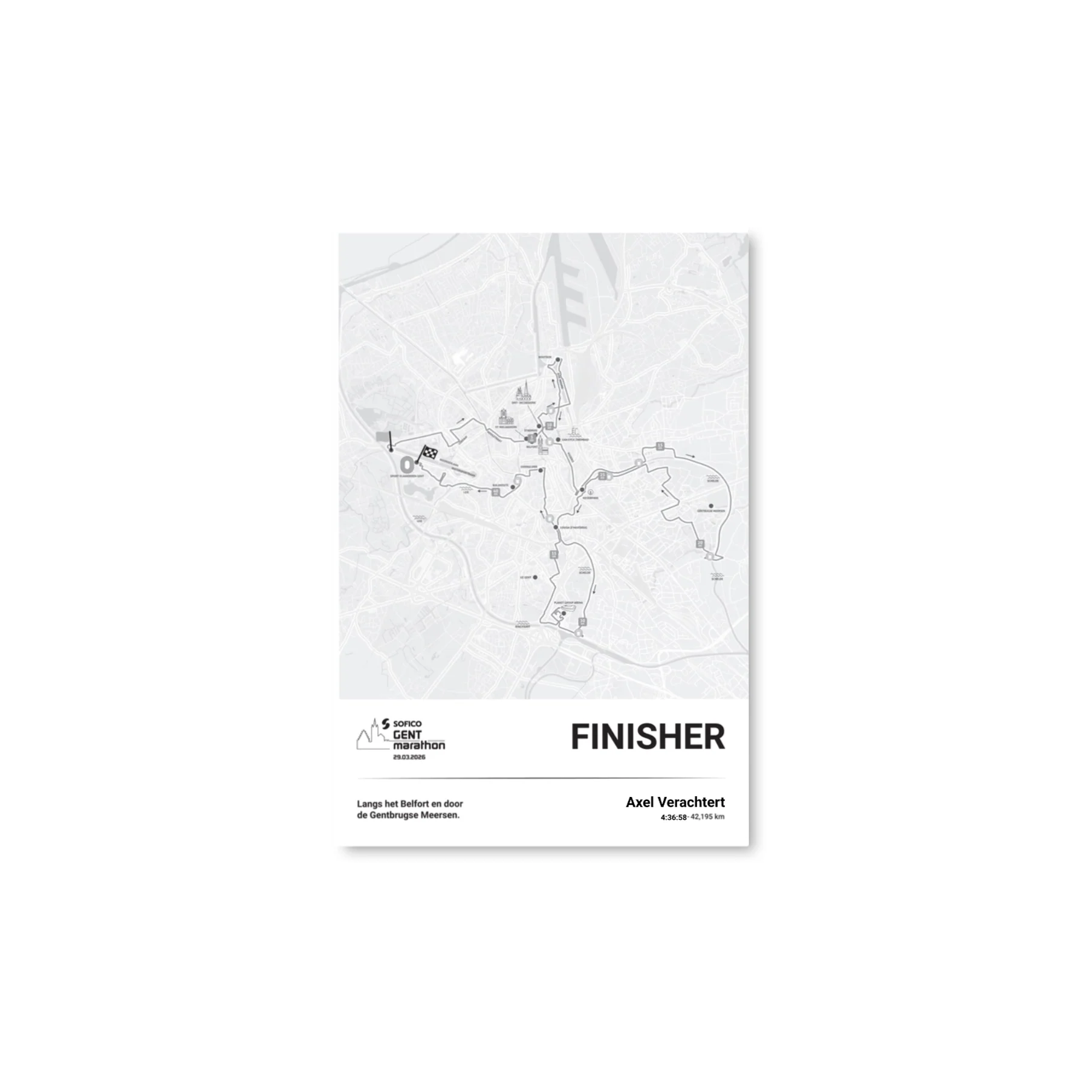 Sofico Gent Marathon - Poster finisher marathon - 30 x 45 cm