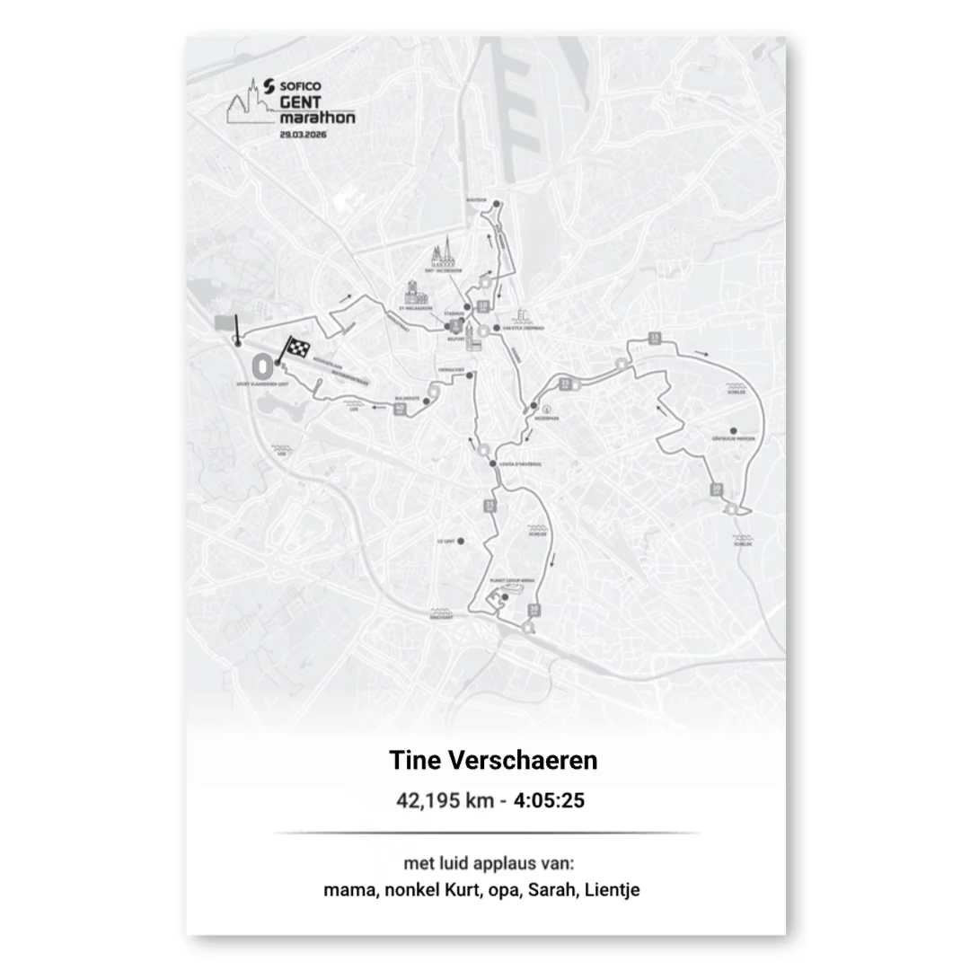 Sofico Gent Marathon - Poster finisher marathon with supporters - 40 x 60 cm