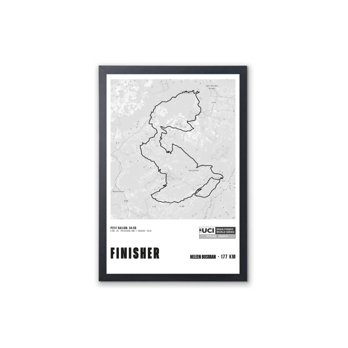 UCI GF Vosges - Framed finisher poster - Parcours - 30 x 45cm